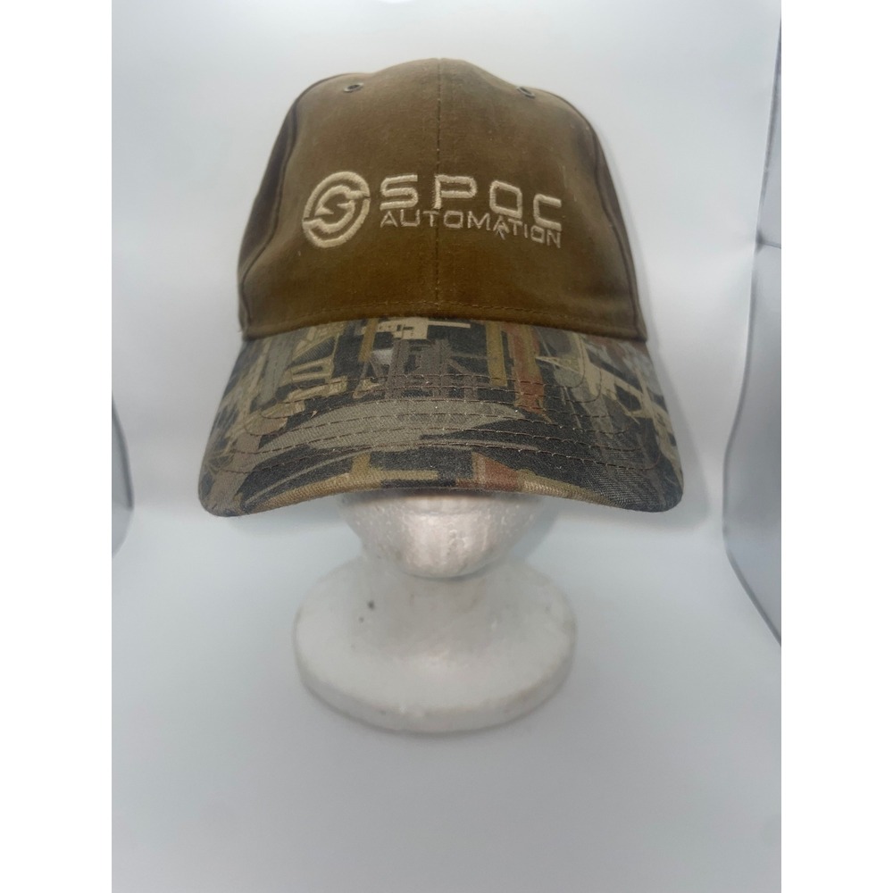 SPOC Automation Brown Camo Hat Cap‎ Adjustable Back Adult